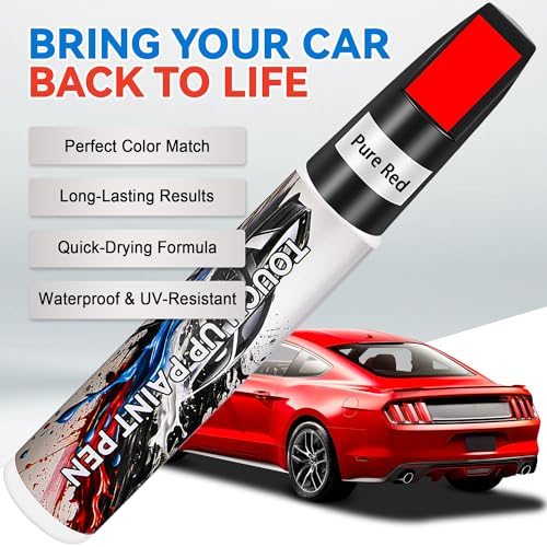 Touch Up Paint for Cars, Pure Red Car Paint Scratch Repair, Auto Paint Repair Pen, Automotive Scratch Remover, Professional Seamless Coverage, Color Accurate, Long lasting Adhension, Fast Drying - color: Universal Pure Red