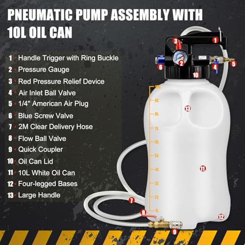 JIFETOR Transmission Fluid Pump Pneumatic Extractor and Dispenser Tool Kit - color: Black