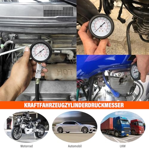 10 Pieces Engine Compression Tester kit with Spark Plug Tester
