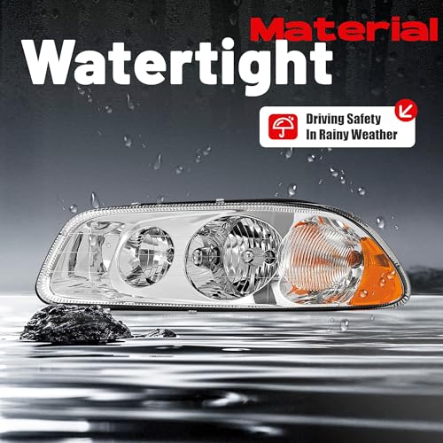 HECASA Halogen Headlight w/Bulbs Compatible with CX CXN CXU GU4 GU5 GU7 GU8 - color: Clear Lens+Chrome Housing, size: Left