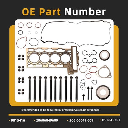 Head Gasket Set with Bolts,1.6L,for Mini Cooper R56 Hatchback 07-08 - style: for Mini Cooper 1.6L 2007-2012