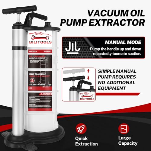 BILITOOLS 9L Pneumatic/Manual Oil Extractor Pump for Engine Oil Change - size: 2 in 1 Pneumatic & Manual