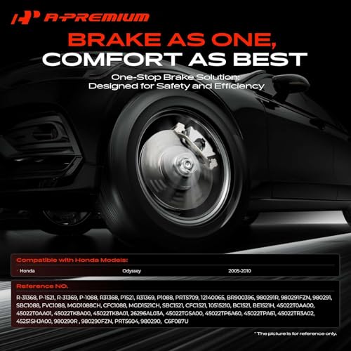 A-Premium Front Vented and Rear Solid Brake Rotors and Ceramic Pads Kit - style: 2005-2010