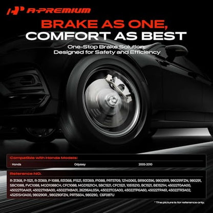 A-Premium Front Vented and Rear Solid Brake Rotors and Ceramic Pads Kit - style: 2005-2010