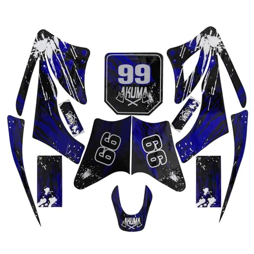 Plastic Fairing Kit with Graphics Decals for Apollo Orion Style 110cc 125cc Pit Dirt Bike Body Fender Set, Fits Apollo/Orion Style 4-Stroke Horizontal Engine Bikes Only, Not Universal (Blue)