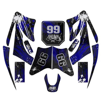 Plastic Fairing Kit with Graphics Decals for Apollo Orion Style 110cc 125cc Pit Dirt Bike Body Fender Set, Fits Apollo/Orion Style 4-Stroke Horizontal Engine Bikes Only, Not Universal (Blue)