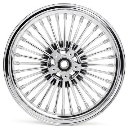 TOFR 21x3.5 16x3.5 Chrome Fat Spoke Wheels For Harley Touring Baggers 84-08 - color: Chrome, size: Front:21x3.5 Rear:16x3.5