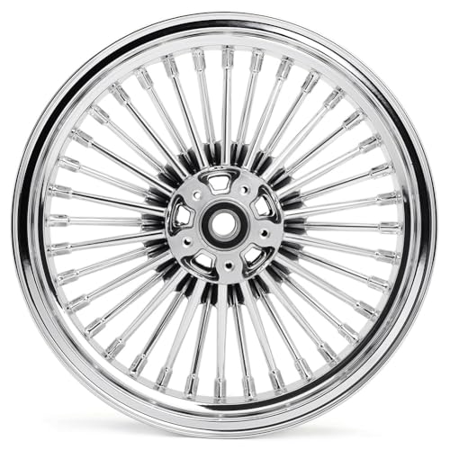 TOFR 21x3.5 16x3.5 Chrome Fat Spoke Wheels For Harley Touring Baggers 84-08 - color: Chrome, size: Front:21x3.5 Rear:16x3.5