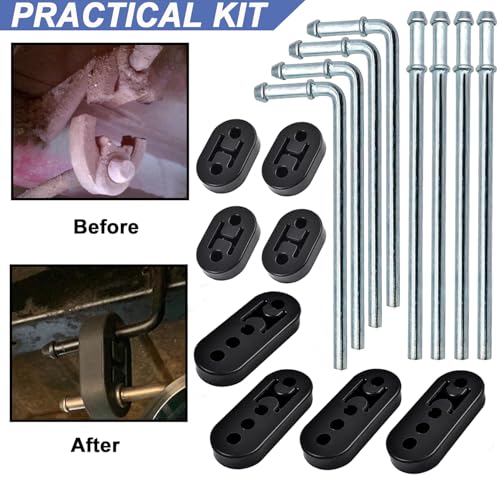 Exhaust Hanger Rod & Rubber Hanger Set, 16 Pcs - size: 16 PACK