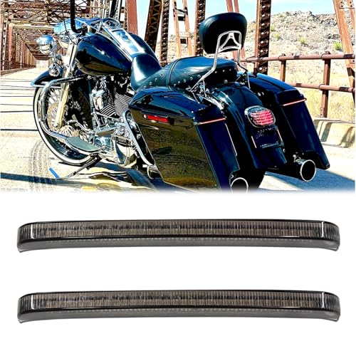 JMTBNO Saddlebag Tail Lights with Sequential Amber Turn Signals Brake Light - color: Smoke Lens
