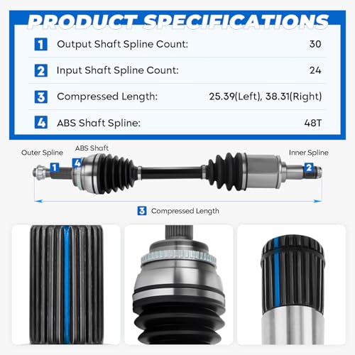 New Front Left & Right CV Axle Shaft Assembly 02-06 for Toyota Camry 3.0L