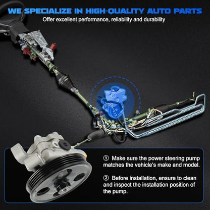 20-1401 Power Steering Pump fit for 2007-2010 Edge 2010-2012 Fusion - size: 20-1401