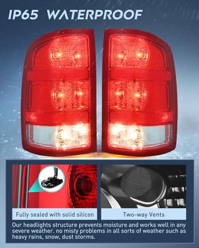 Nilight Headlight and Taillight Combo for 2007-2013 GMC Sierra 1500 - color: Chrome Housing + Clear Reflector w/Tailight
