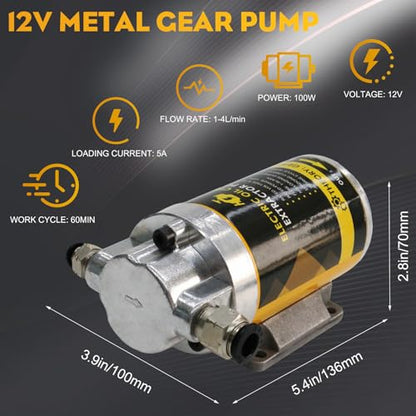Electric Oil Change Pump, Oil Extractor Pump 12/24V 100W - color: A-White Hose