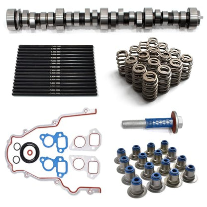 Replace Truck Camshaft Kit With Springs Pushrods Lifters Timing Gasket Set for 1997-2013 GM Chevrolet Gen 3/4 LS 4.8/5.3/5.7/6.0/6.2 V8 LSx Engine - color: With Timing Cover Gasket