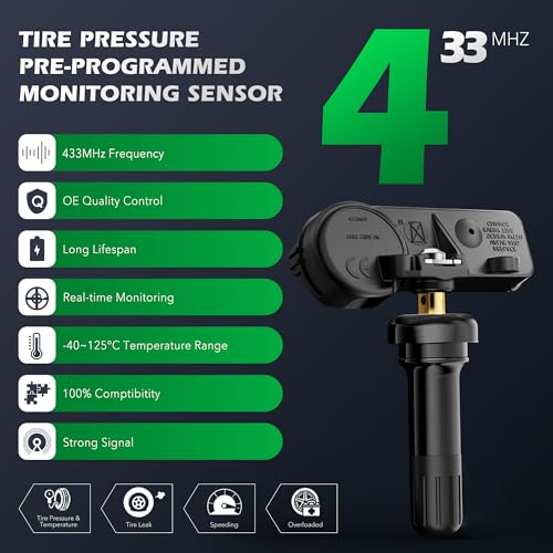 TPMS Sensors,433Mhz Dodge Chrysler Jeep Tire Pressure Monitoring Sensor - size: four sensors