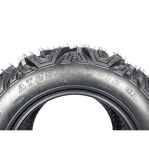 GarveeTech 25x8-12 ATV/UTV Tires 6PR All-Terrain Tires Heavy Duty for Trail/Mud/Rock, 2 Pack Tubeless - size: 25X8-12 2PCS, style: Pattern 1001