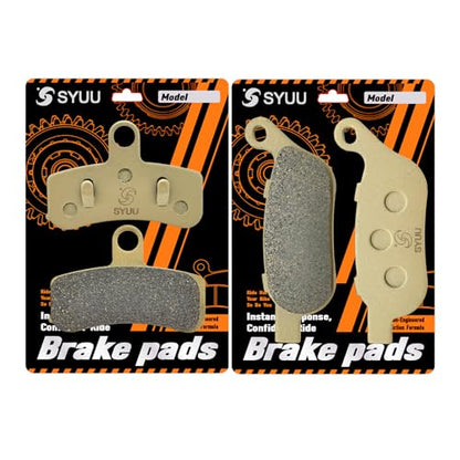 S SYUU Front Rear Brake Pads Set Compatible with Harley Davidson Dyna Street Bob, Wide Glide, Super Glide, Fatboy, Softail Deluxe, Heritage Softail Classic, Softail Custom, Softail Slim FA457F FA458R