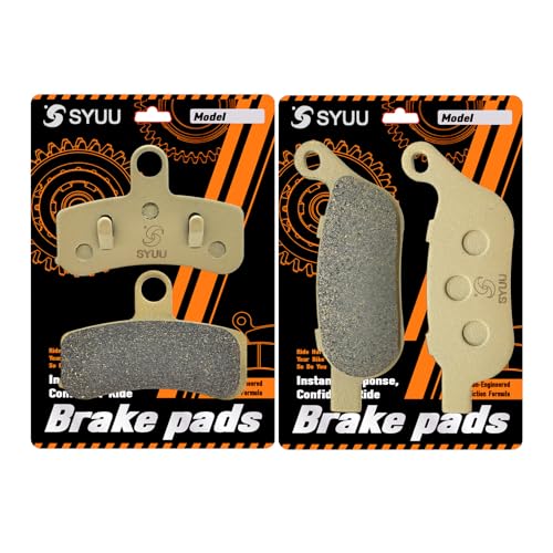 S SYUU High-Performance Reliable Motorcycle Front Rear Brake Pads Set Kit Compatible with Harley Davidson Dyna FXDB Street Bob FXDWG Wide Glide 2008-2017 - Low Noise, Easy Installation FA457F FA458R