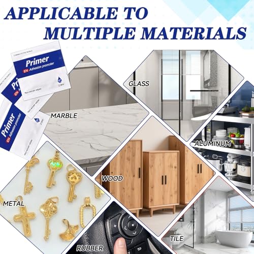 20 Pcs Adhesion Promoter for Plastic, Professional Adhesive Promoter, Metal, Plastic Adhesion Promoter Enhancing Bond Strength of Double Sided Mounting Tape & Molding Tape