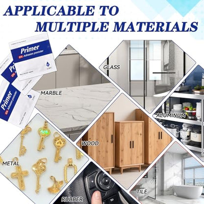 20 Pcs Adhesion Promoter for Plastic, Professional Adhesive Promoter, Metal, Plastic Adhesion Promoter Enhancing Bond Strength of Double Sided Mounting Tape & Molding Tape