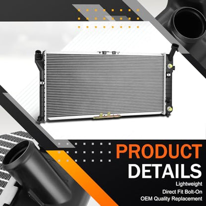 Aluminum Radiator Compatible with 1996-2001 Chevy Lumina/Monte Carlo/Oldsmobile Cutlass Supreme 3.1L 3.4L 3.8L, 1-Row High Flow Direct Fit Replacement Cooling Radiator DPI-2251 - color: 96-01 Chevy Lumina Monte Carlo Cutlass