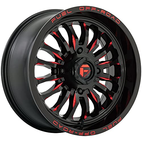 Fuel UTV D822 Arc 20x7 4x156 +13mm Black/Red Wheel Rim 20" Inch