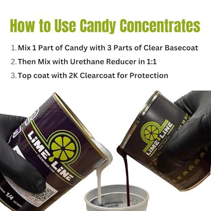 LiME LiNE Rootbeer Brown Candy Concentrate, Automotive Solvent Based Transparent Paint over Pearls, Metal Flake and Metallics (1 Pint) - color: Brown