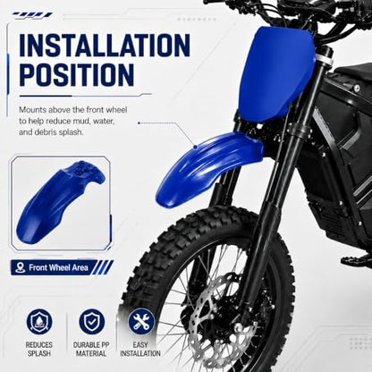 PSLER Front Mud Guard for Tuttio Soleil 01, Yozma IN10 Dirtbikes, Blue - color: Blue