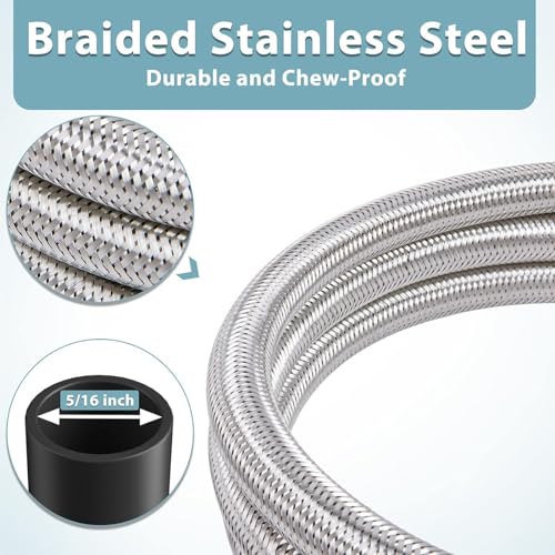 SHINESTAR 15 FT Stainless Steel Braided Propane Regulator with Hose - size: 15 Feet