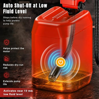 Fuel Transfer Pump for Milwaukee M18 Battery, 3.7 GPM Cordless Gas Can Pump