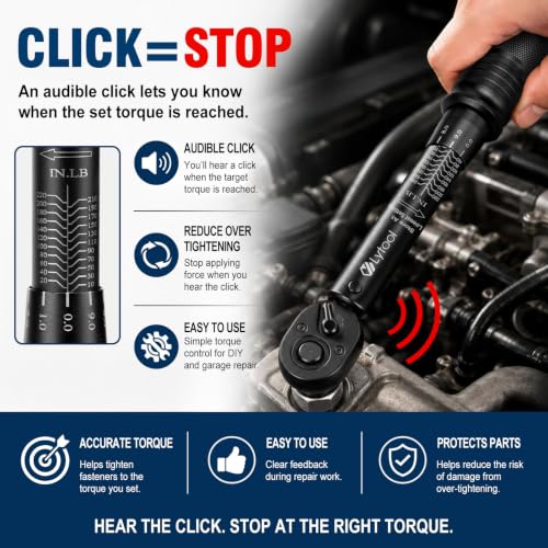 Lytool 3 Pcs Torque Wrench Set (1/4", 3/8", 1/2" Drive Click Type, ±3%)