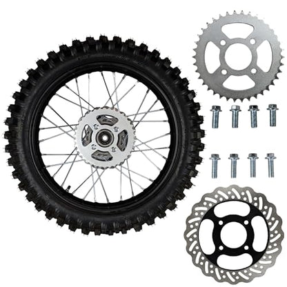 18" Rear Wheel Rim Tire Assembly For Dirt Trail Bike Apollo 250cc DB-36 110/90-18 Includes Brake Rotor and 530 18T Sprocket (DOES NOT FIT HAWK250 or RAVEN250)