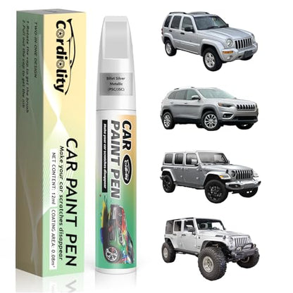 Car Touch Up Paint Billet Silver Metallic(PSC/JSC) for Jeep - color: Billet Silver Metallic(PSC/JSC)for Wrangler/Cherokee/Compass/Grand Cherokee/Patriot/CUV/Renegade/Gladiator/Grand Wagoneer, style: Jeep