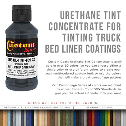 Custom Coat 3 Ounce, Battleship Dark Gray, Bedliner Tint Concentrate - color: Battleship Dark Gray, size: 3-Ounce (Pack of 1)