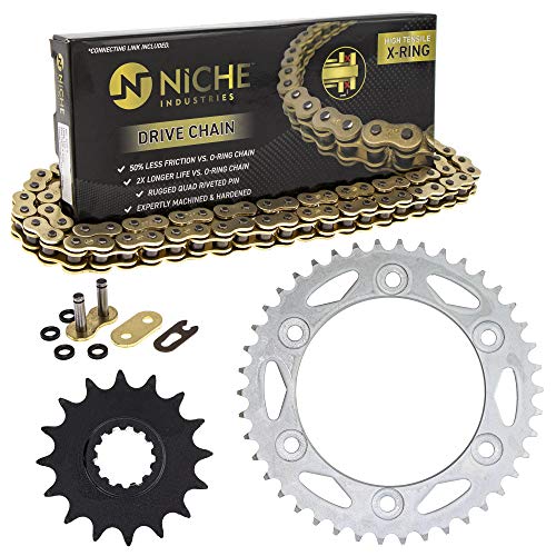 NICHE Drive Sprocket Chain Combo for Honda CBR600RR Front 16 Rear 42 Tooth 520V-X X-Ring 112 Links - size: X-Ring Chain
