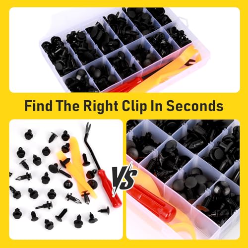 240PCS Car Bumper Retainer Clips Kit - Auto Plastic Rivets & Push Fasteners Set, Most Popular Sizes for Door Trim, Panel, Fender - Compatible with GM, Ford, Toyota, Honda, Chrysler - color: 240pcs+5tool