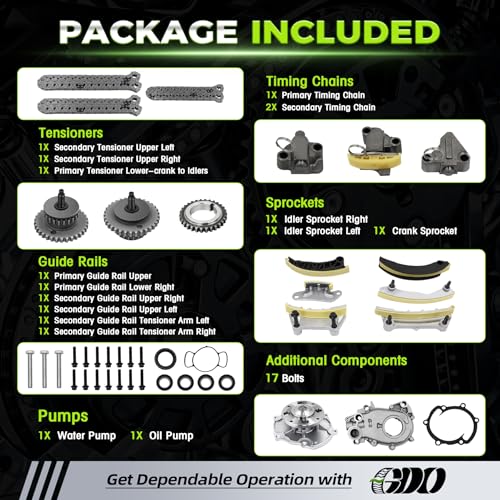 3.6 Timing Chain Kit W/Water Pump & Oil Pump 12603745 for 2007-2015 Chevy GMC Cadillac Buick Saturn Pontiac Suzuki Saab V6 Engine 3.6L 3.0L Replace# 9-0753S Cadena De Tiempo Kit - size: Timing Chain Kit & Oil Pump & Water Pump