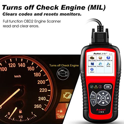 Autel AutoLink AL519 OBD2 Scanner, OBDII & CAN Car Diagnostic Scan Tool - color: Red