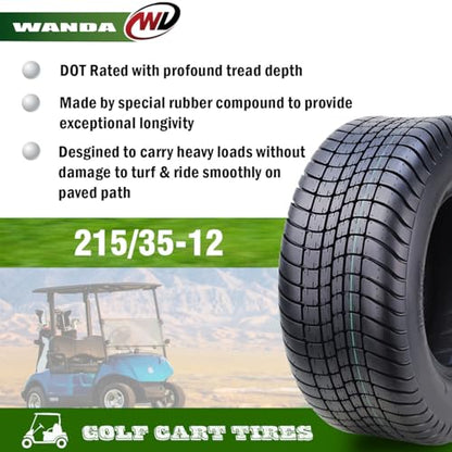 WANDA 215/35-12 Golf Cart ATV Tires 4 Ply 215/35x12 14013 … - size: 215/35-12