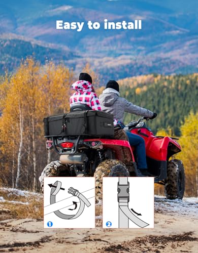 KEMIMOTO ATV Gear Bag for Front Rear Rack, 73L Storage Bag with 12L Cooler - color: Black