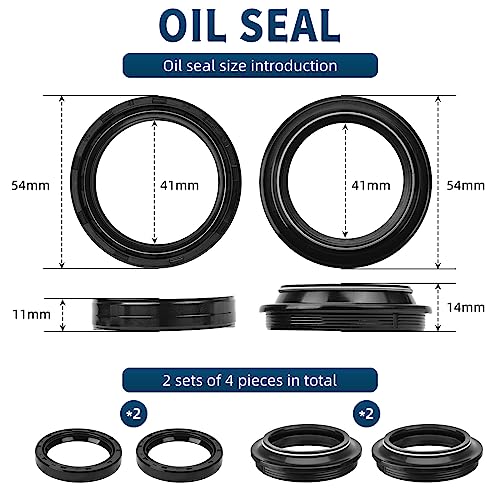 51490-MN8-305 Fork Seals Kit for Honda CBR600RR CBR500R, 41mmx54mmx11mm - size: 41x54x11