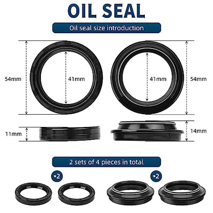 51490-MN8-305 Fork Seals Kit for Honda CBR600RR CBR500R, 41mmx54mmx11mm - size: 41x54x11