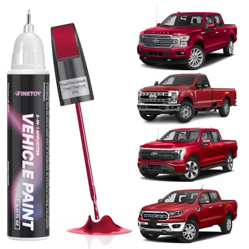Rapid Red Metallic Tinted Clearcoat(D4) Car Touch Up Paint for Ford - color: Rapid Red Metallic Tinted Clearcoat(D4) for 2020-2025 F-150/2020-2024 Super Duty F-250, F350 ,F450/2022 Maverick/2021 Ranger/2023-2025 F-150 Lightning/2025 Explorer/2025 Escape/2