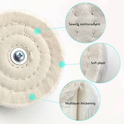 8 pcs Buffing Wheel for Drill,Buffing Pad Polishing Wheel Kits,Wheel Shaped Polishing Tool for Metal Aluminum,Stainless Steel,Chrome,Jewelry,Wood,Plastic,Ceramic,Glass,etc