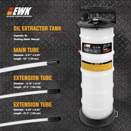 EWK 8L Heavy Duty Manual Oil Extractor Change Pump - size: 8L (With Reinforced Tank)