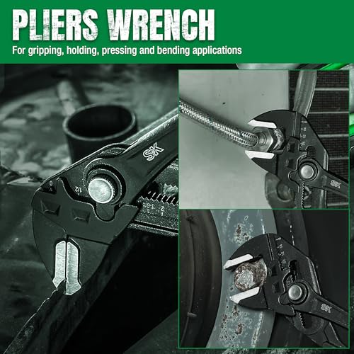 SK 10" Pliers Wrench, Smooth Parallel Jaw Water Pump Pliers, CR-V Steel - size: 10-inch Single
