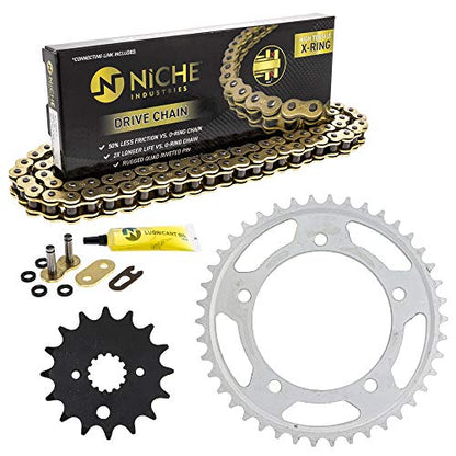 NICHE Drive Sprocket Chain Combo for Suzuki GSXR1000 GSXR1000Z Front 17 Rear 42 Tooth 530VM-X X-Ring 110 Links - size: X-Ring Chain