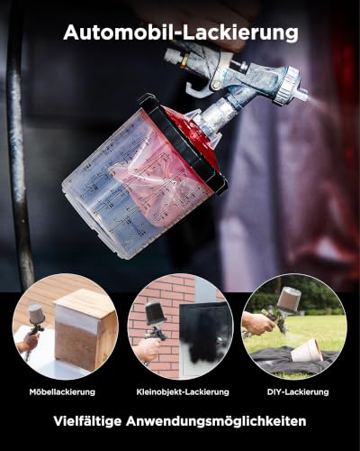InoKraft D1 LVLP Spray Gun Kit with 22 Ounce Disposable Paint Cups - size: LVLP Spray Gun 22 Ounce Disposable Paint Cups