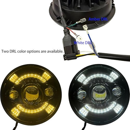 Motorcycle 7 inch Headlight for Harley Street Glide/Tri Glide, Compatible with Road King